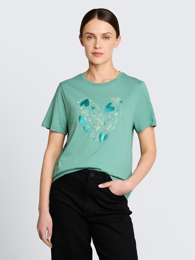 Tricou cu imprimeu - Verde_2501546