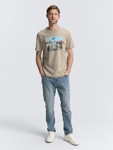 Tricou cu imprimeu - Bej_5859735