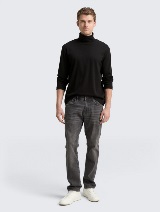 Majica s povišenim ovratnikom - Crna_4460289