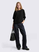 Majica s balon rukavima - Crna_9846332