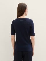 Tricou cu guler tip barcă - Albastru_2814941