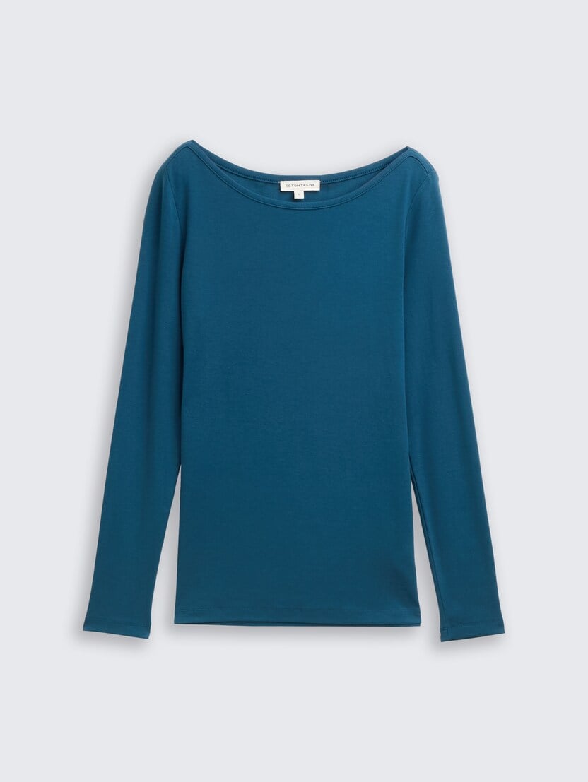 Majica s lađa ovratnikom - Plava_6716856