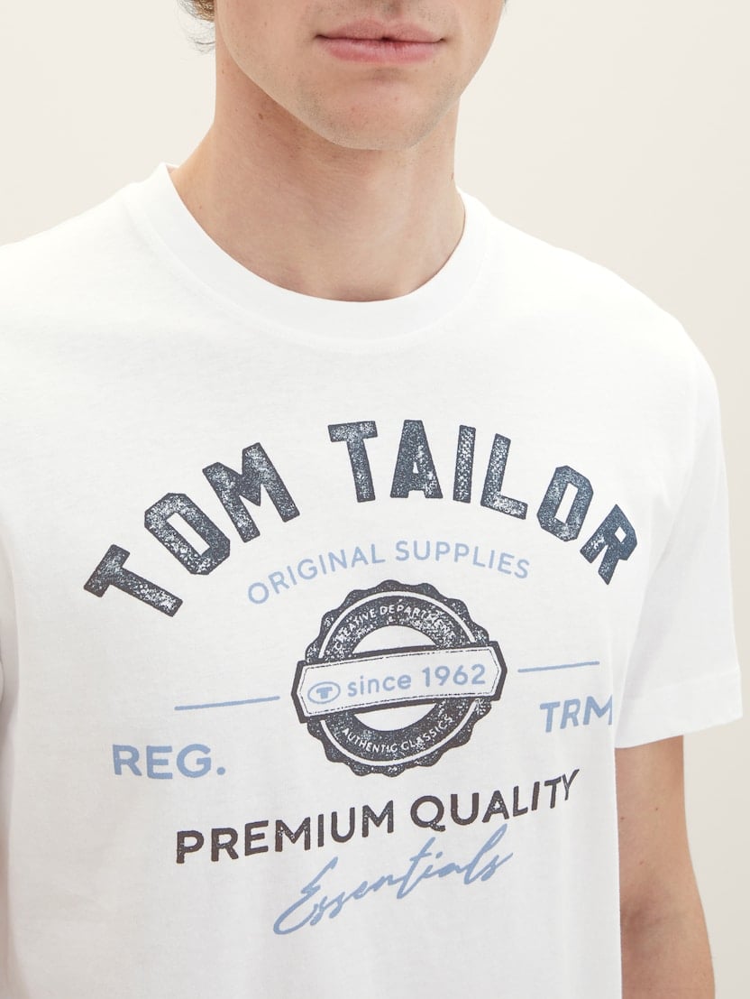 Tricou cu logo imprimat - Alb_2885110