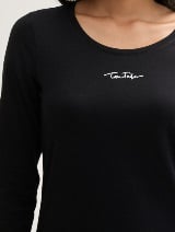 Tricou cu imprimeu logo - Negru_287409