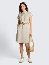 Rochie din amestec de in - Bej_9342221