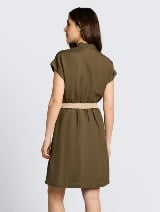 Rochie din amestec de in - Verde_2811602