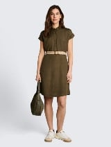 Rochie din amestec de in - Verde_2811602