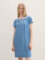 Tencel haljina s naborima - Plava_2151479