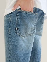 Pantaloni scurţi din denim, loose fit - Albastru_4154953