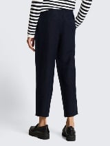 Lanene pantalone opuštenog kroja - Plava_4840790