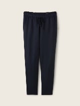 Pantaloni din in, loose fit - Albastru_9147618