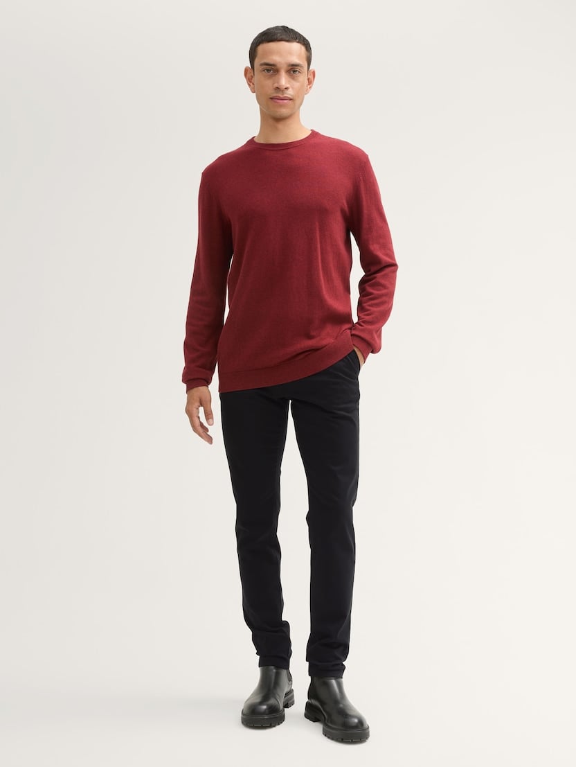 Pantaloni chino slim de călătorie - Negru_4274921