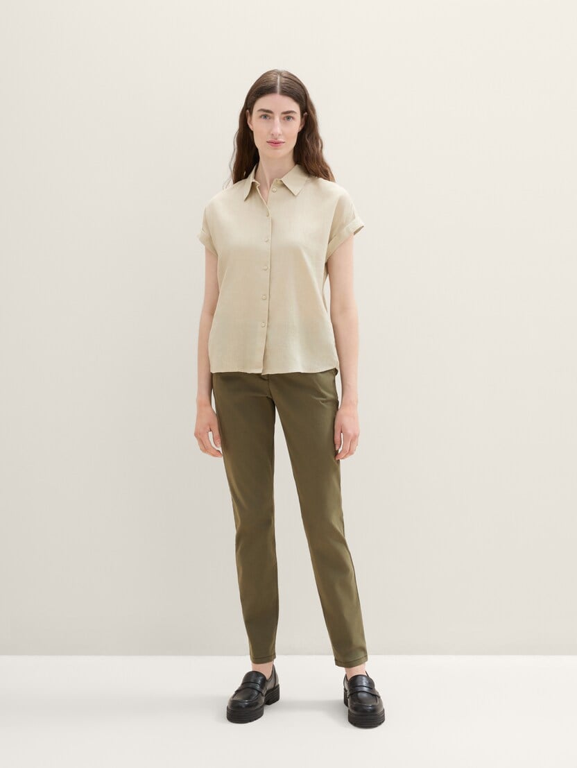 Pantaloni chino slim - Verde_9683343