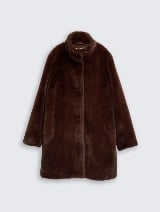 Kaput s umjetnim krznom - Smeđa_955013