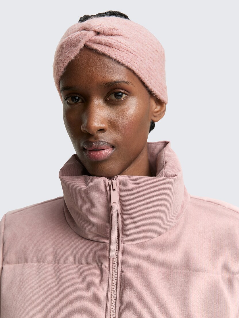 Pletena traka za glavu s čvorom - Ružičasta_9405488