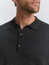 Pleteni polo pulover - Siva_2147671