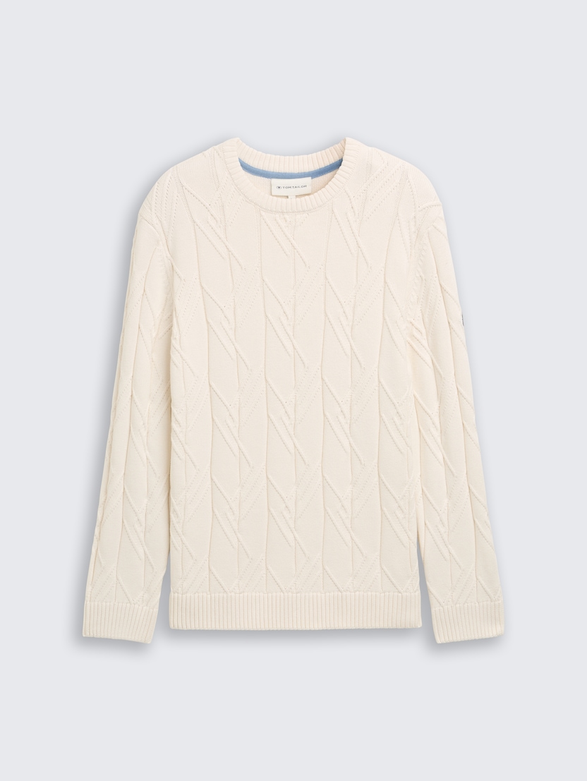 Pleten pulover - Bela_9554060