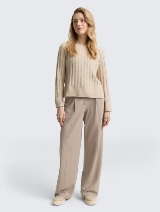 Pleteni džemper - Bež_9099969