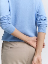 Pulover tricotat - Albastru_9666304