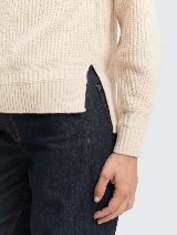 Pleteni pulover s dolčevita ovratnikom - Bež_9942600