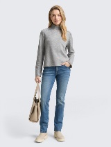 Pleteni džemper sa rol kragnom - Siva_2474285