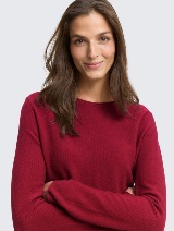 Pulover tricotat texturat - Roşu_213011