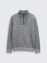 Pulover tricotat tip troyer - Albastru_7560568