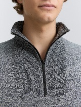 Pulover tricotat tip troyer - Albastru_7560568