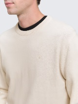 Pleteni pulover s okruglim izrezom - Bež_5457071