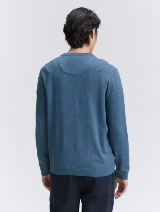 Pleteni pulover s okruglim izrezom - Plava_1942367