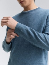 Pleteni pulover s okruglim izrezom - Plava_1942367