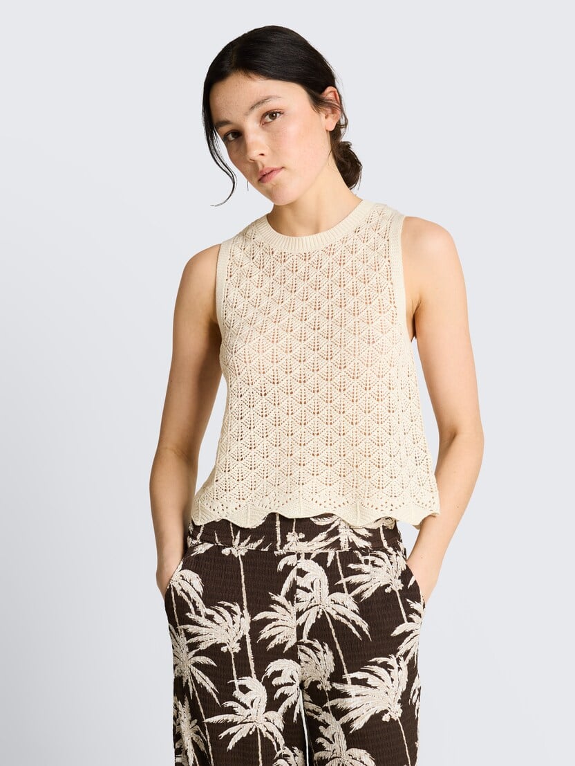 Top tricotat - Alb_5884608