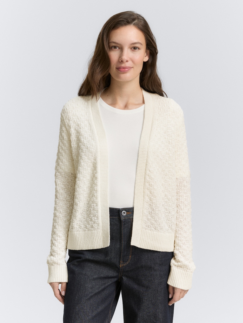 Cardigan tricotat - Alb_4427149