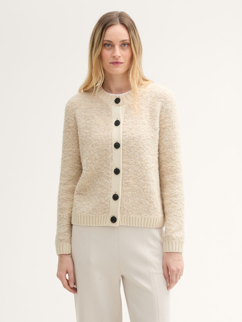 Cardigan tricotat - Bej_2896364