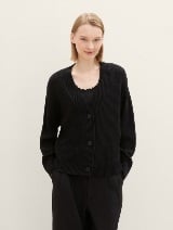 Cardigan tricotat - Negru_523395