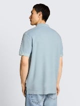 Tricou polo vopsit în ţesătură - Albastru_8142851