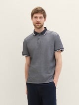 Tricou polo cu detalii la guler - Albastru_2705605