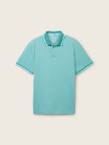 Tricou polo cu detalii la guler - Albastru_5673812