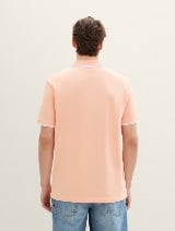 Tricou polo cu detalii la guler - Portocaliu_416272