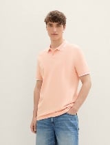 Tricou polo cu detalii la guler - Portocaliu_416272