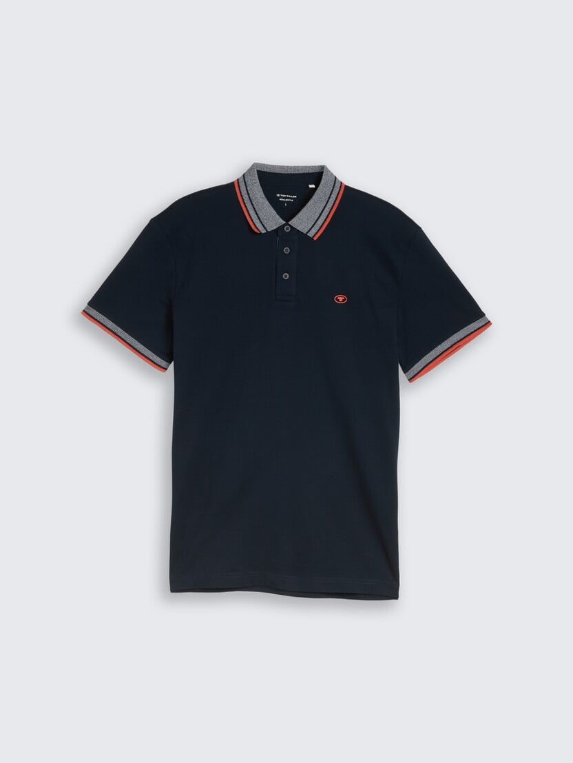 Polo cu logo mic - Albastru_4585616