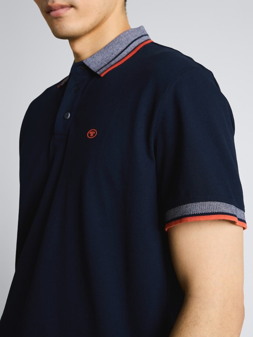 Polo cu logo mic - Albastru_4585616