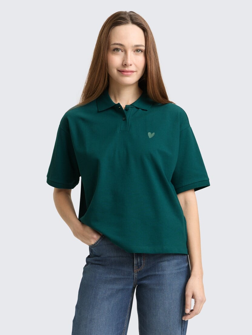 Polo majica z malim potiskom - Zelena_2263507