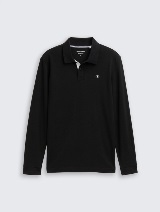 Polo-majica s malim izvezenim logom - Crna_4683565