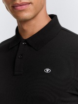 Polo-majica s malim izvezenim logom - Crna_4683565