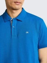 Tricou polo cu logo brodat mic - Albastru_1353890