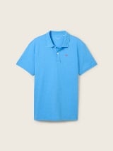 Tricou polo cu logo mic brodat - Albastru_304879