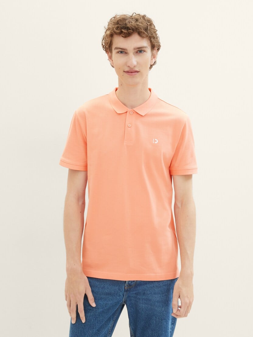 Polo-majica s malim izvezenim logom - Narančasta