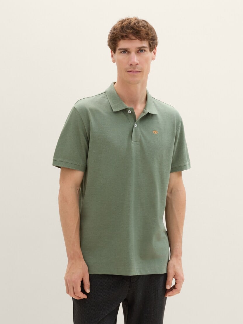 Tricou polo cu logo mic brodat - Verde