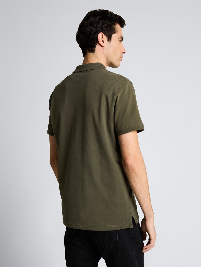 Tricou polo cu logo brodat mic - Verde_6509450